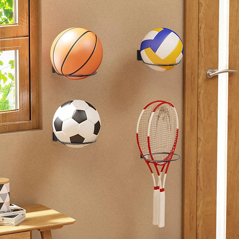 3Pcs 6 Inch Ball Holder Display Wall Mount For Basketball Football Volleyball,Ball Storage For Garage,Planter Pot Holder Durable