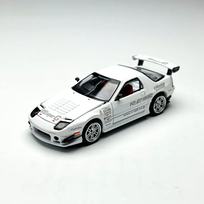 POPRACE Diecast 1/64 Scale Mazda RX7 FC3S RE Sports Car Model Alloy Mazda RX7 Racing Play Vehicles Toys for Boys Original Box