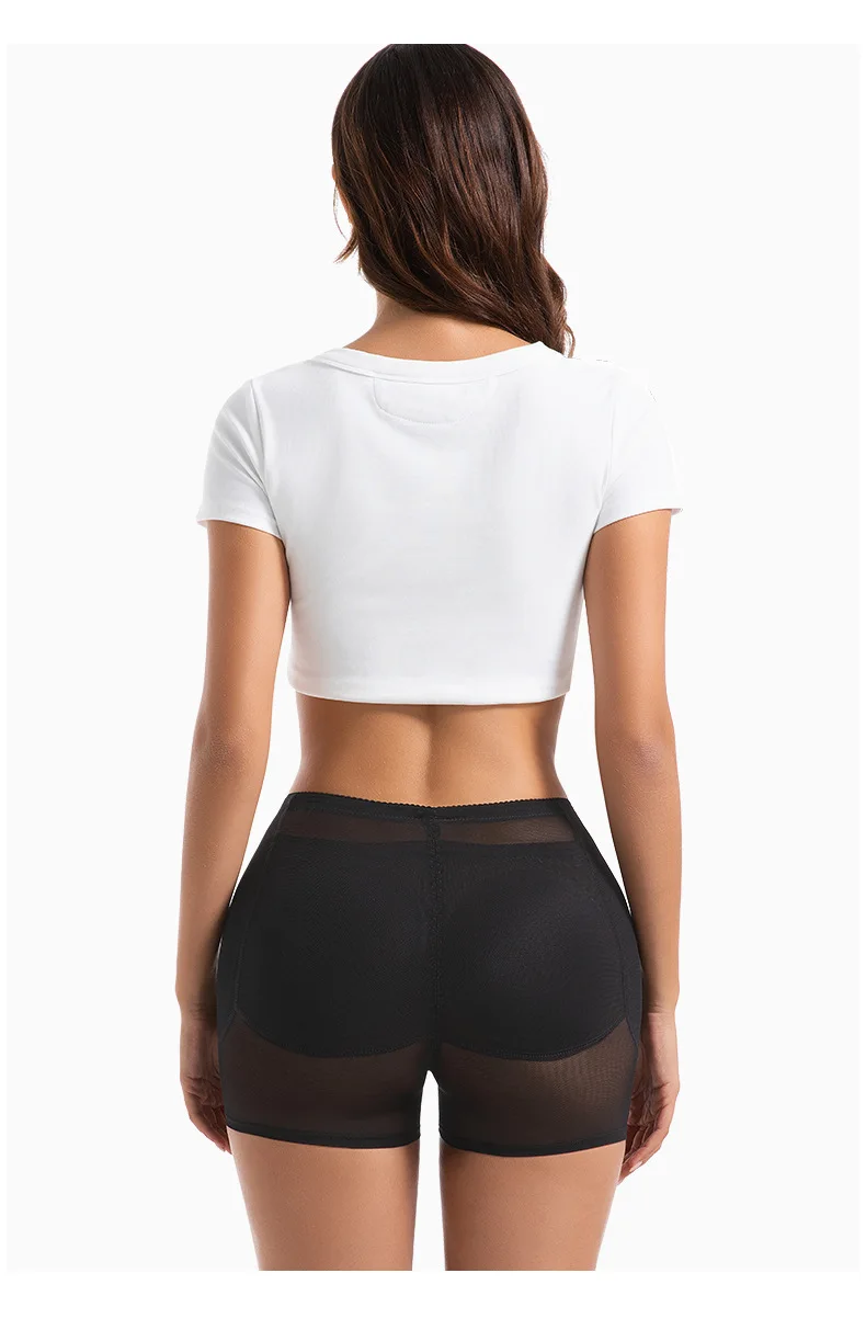 Damen 4-Pad Po-Lifter-Höschen mit hoher Taille, Bauchkontrolle, Shapewear, Hüftverstärker, Netz-Slips, Bauchstraffende Body-Shaper-Shorts – Detail 22