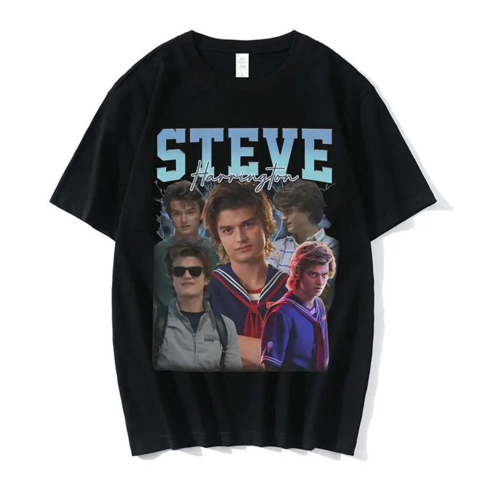 Steve Harrington T-shirts Men's Graphics Print T-shirt Unisex Short Sleeve Oversize Pure Cotton T Shirt Harajuku Streetwear