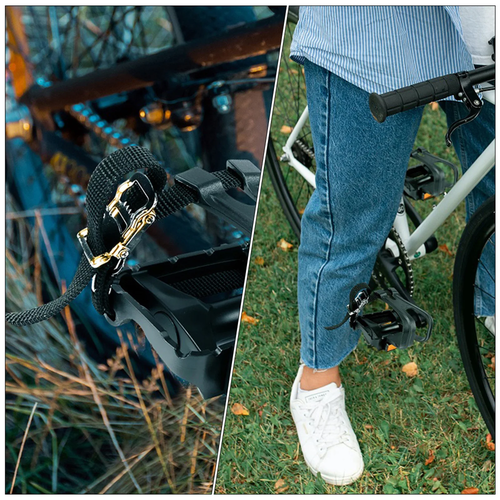 

8Pcs Exercise Bike Pedal Straps Adjustable Nylon Bands Lightweight Anti-Slip for Cycling Gym Accessories Bike Pedals Straps