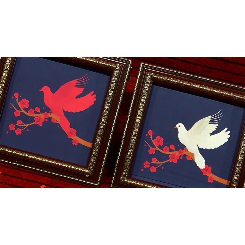 Deluxe Dove Frame Magic Tricks Dove Picture To Real Dove Appearing Color Change Double Change Effect Stage Illusions Gimmicks