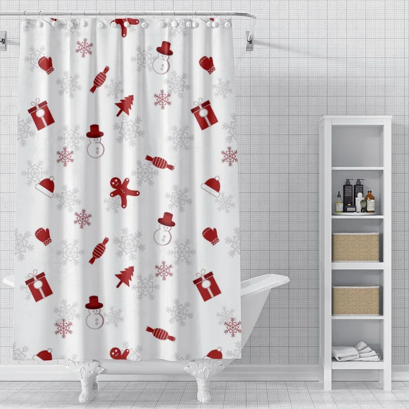 Home decoration shower curtains for bathroom waterproof curtain fabric Modern Nordic style Living Room Merry Christmas winter