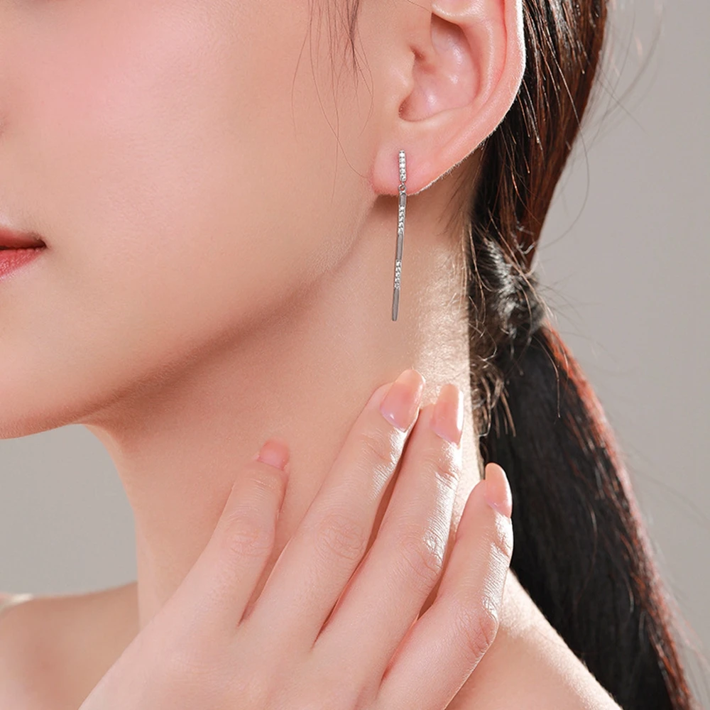 PuBang Fine Jewelry Solid 925 Sterling Silver High Carbon Diamond Elegant Stud Earrings for Women Anniversary Gift Drop Shipping