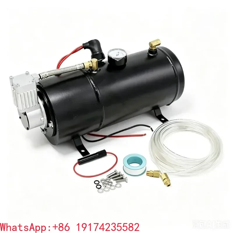 12V/24V Air Horn Compressor with 3L Air Tank, Universal Air Pump for Truck Horn Modification