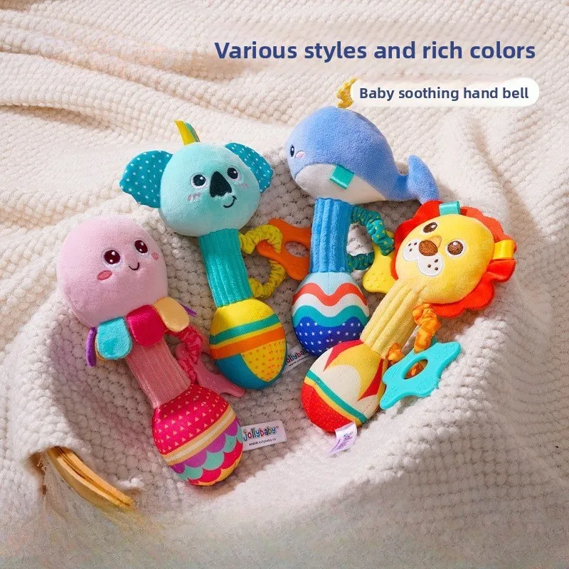 1 stücke 0-6 monate Dental Gum Hand Grip Plüsch Puppe Kann Biss Praxis Greifen Eltern Baby Interaktive Puzzle rassel Beruhigende Spielzeug