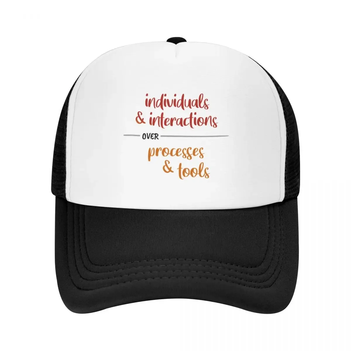 Agile manifesto - individuals & interactions over processes & tools Baseball Cap Thermal Visor Men's Baseball Women's