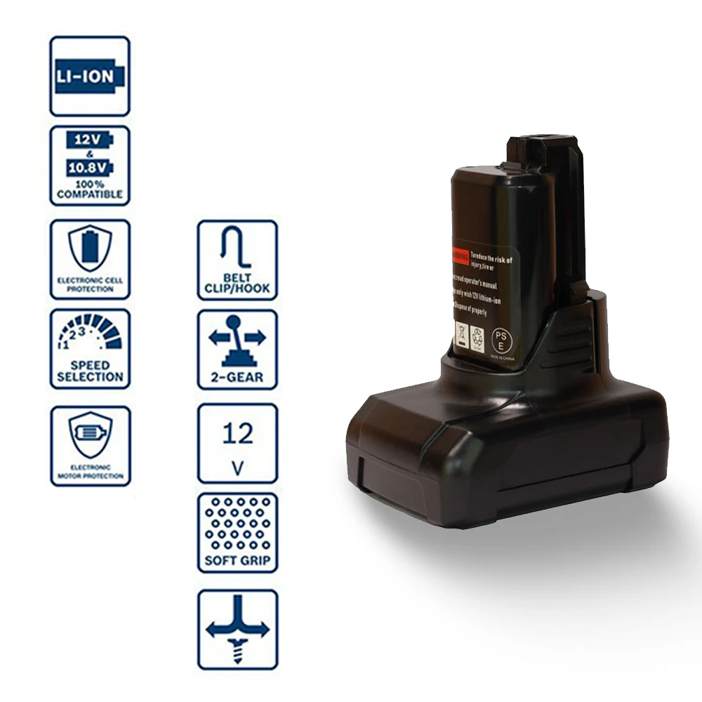 12V 6.0 Ah Li-Ion BAT420 Replacement Battery for Bosch BAT411 BAT412 BAT413 BAT414 10.8 V Battery Cordless Power Tools