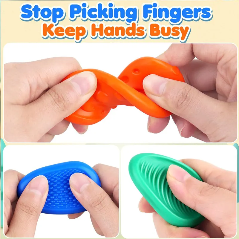 ألعاب تململ الأحجار الحسية 6/8 أحجار القلق المزخرفة ألعاب تخفيف التوتر العاطفي الاجتماعي للاحتياجات الخاصة