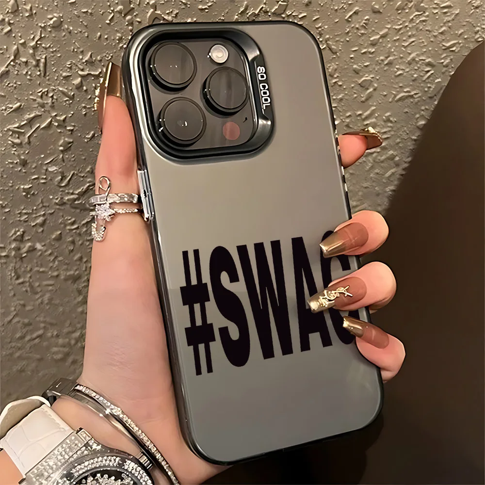 Fashion English S-SWAG Phone Case for Samsung Galaxy A17 A07 A16 A06 A35 A55 A25 A05S A56 A54 A36 A34 A24 A26 4G 5G Matte Cover