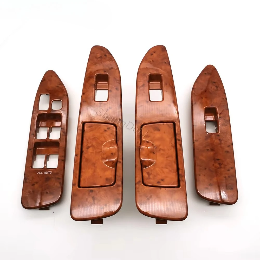 Wood Grain Left Right AC Air Vent Power Window Control Panel Auto Dashboard Trim for Toyota LC100 FJ100 Land Cruiser 2003-2007