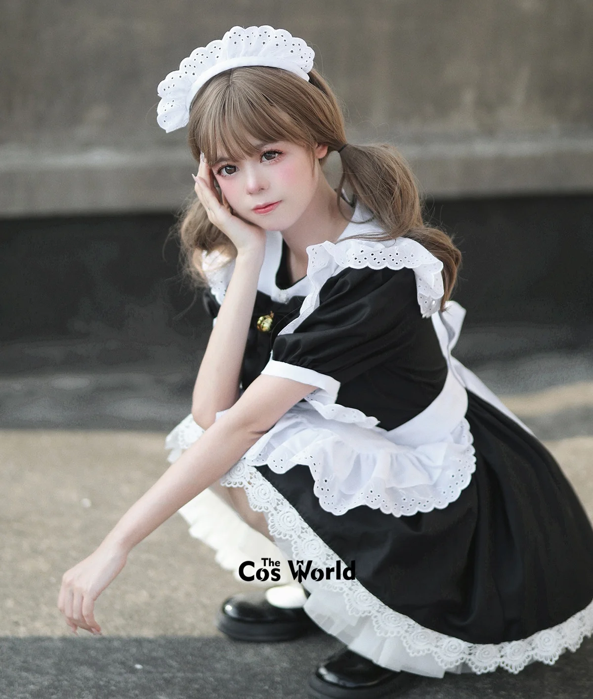 S-5XL japoński czarny biały pokojówka pokojówka restauracja fartuch sukienka, mundurek stroje Anime przebranie na karnawał