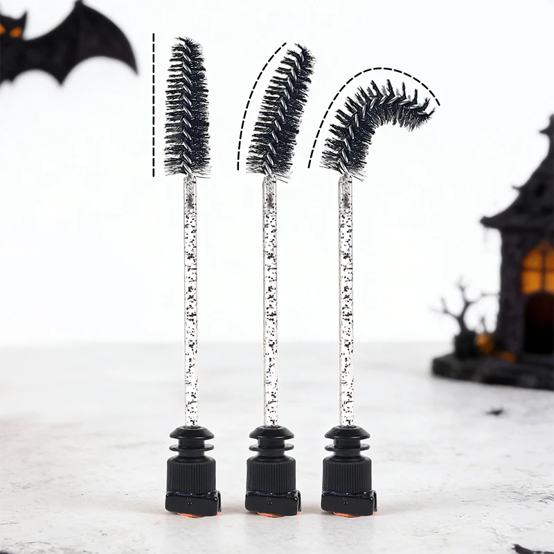 10Pcs Halloween Mascara Wand Tube Spooky Horror Eyelash Spoolie Eyebrow Brush Grooming Kit for Party Cosplay Makeup Tool Set view 4