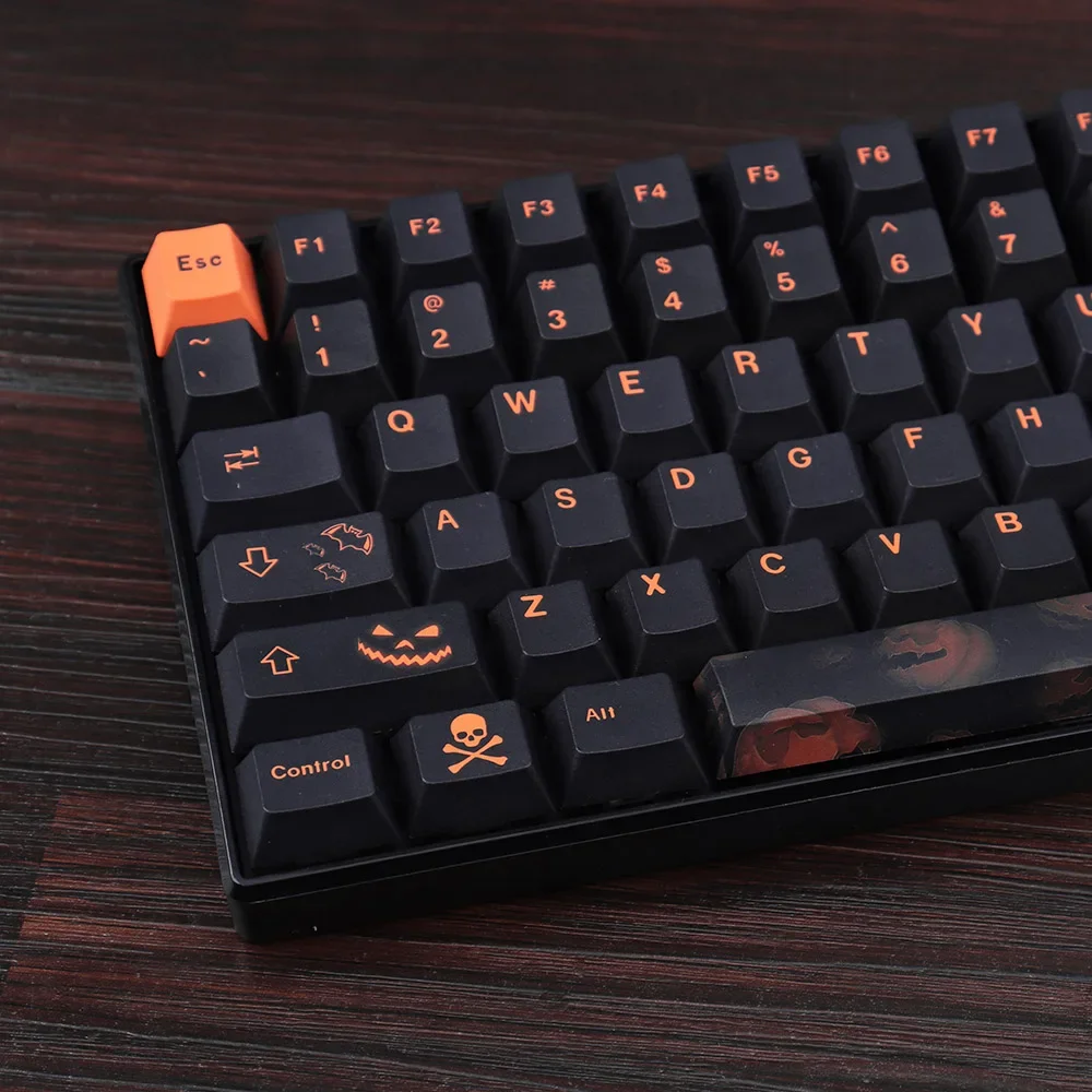 Halloween keycaps black PBT sublimation full set of original factory highly adapted mechanical keyboard 64/87/960 etc