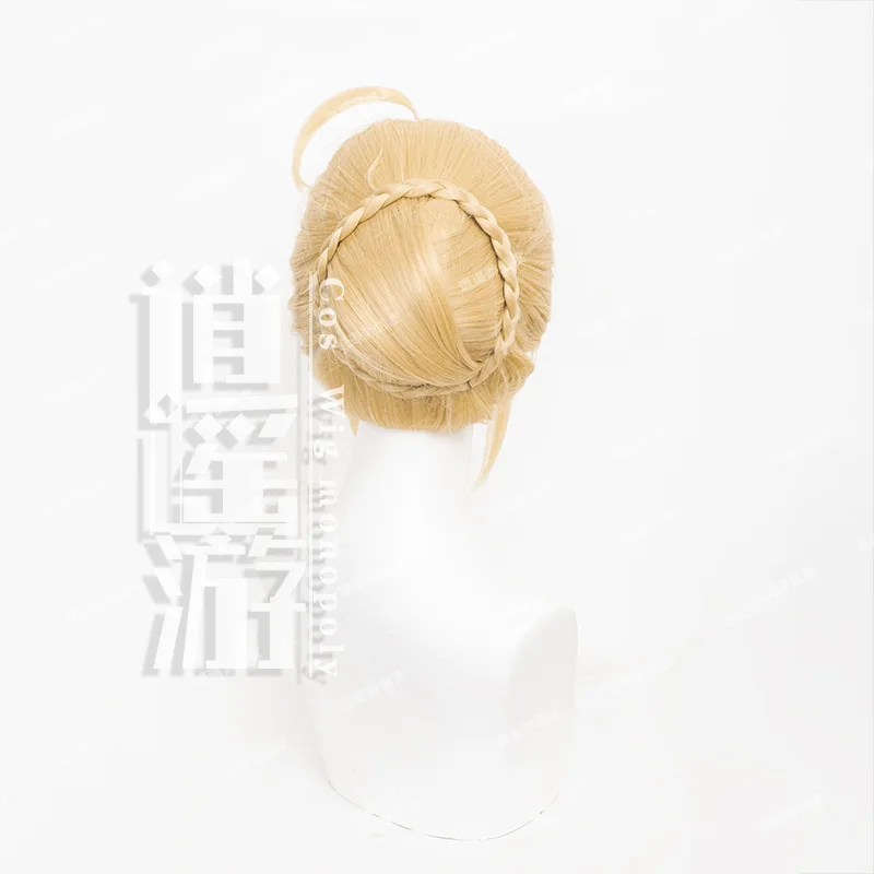 Fate Artoria Pendragon Parrucca Cosplay Simulazione Accessori per capelli sulla parte superiore del cuoio capelluto Regalo di Halloween