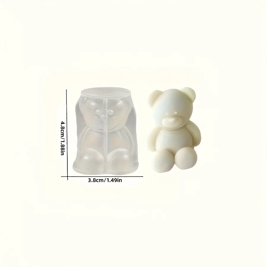 A Silicone Mold for a Sitting Bear in Resin Casting Style, Perfect for Creative Handmade Projects, Ideal for Home Decor Items, A