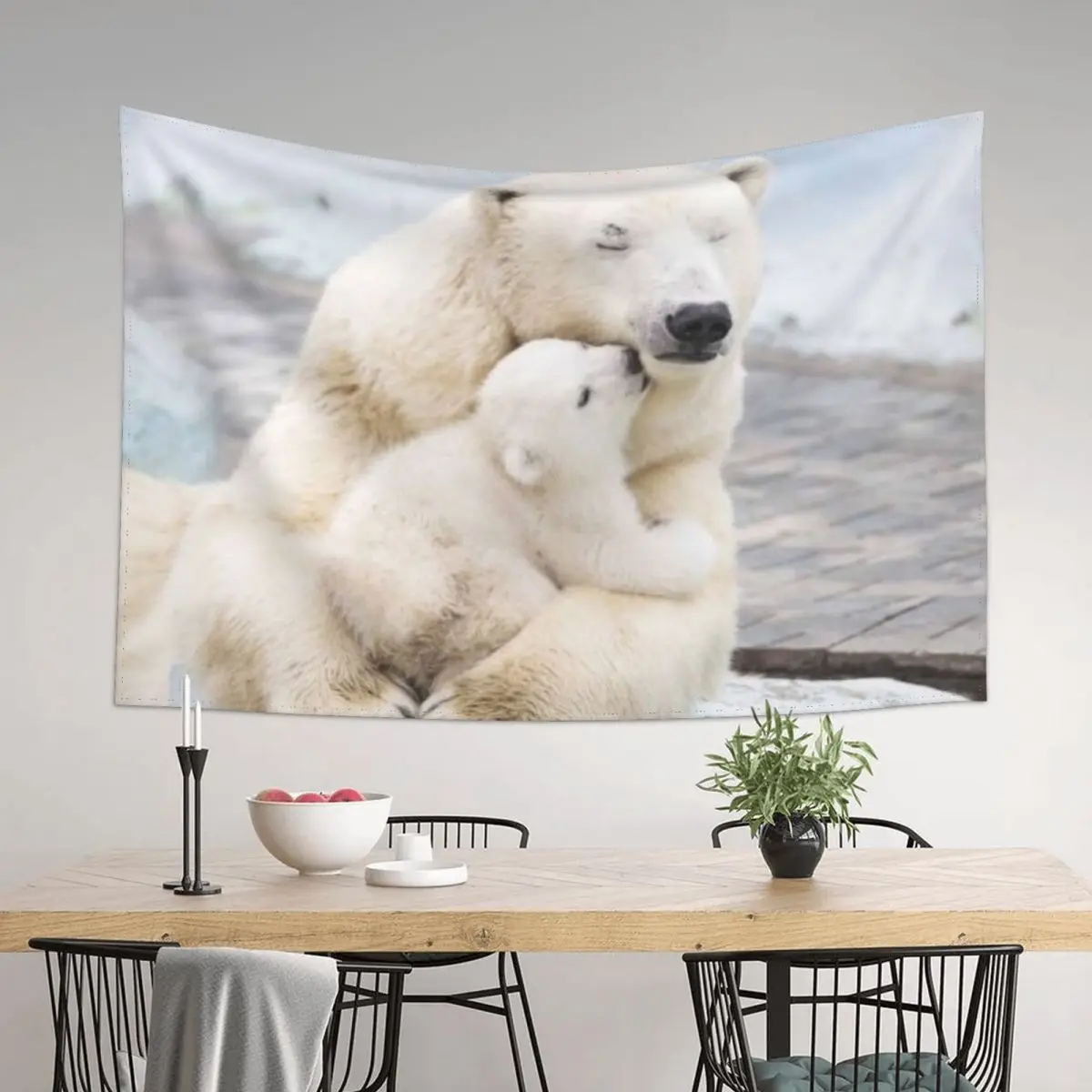 

Polar Bear and baby Tapestry Decoration Aesthetic Cute Room Things Things To Decorate The Room Wall Decorations Tapestry