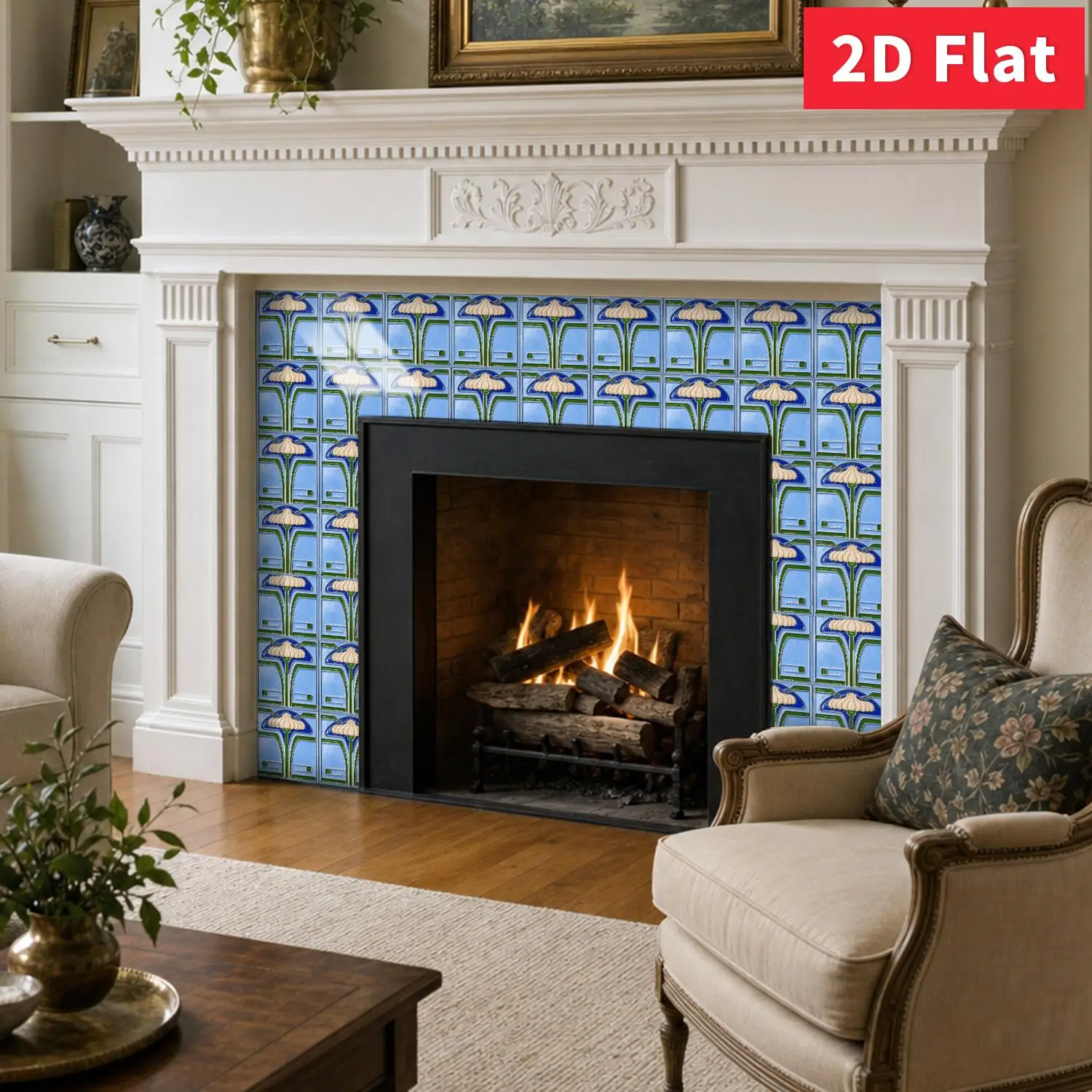 Self‑Adhesive 6 Inch Vintage Tile Stickers Removable Decor Wall Decals for Kitchen Bathroom (8/16/32/64Pcs)