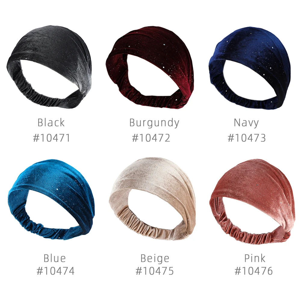 Velvet Headband Wide Hair Band Elastic Band Headwrap Elegant Autumn Winter Blingbling Hair Accessories For Women Girls