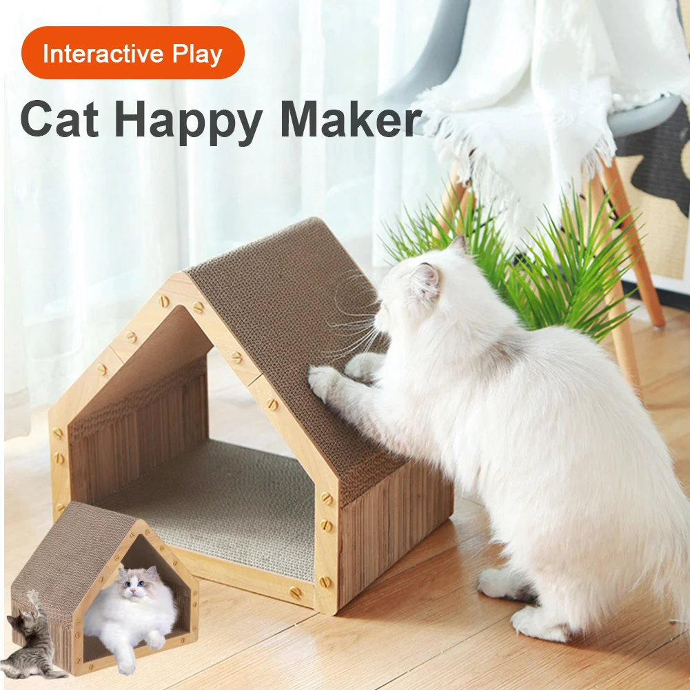 

Простая в установке кошачья когтеточка в форме треугольников, картонная износостойкая доска для кошачьих когтей для домашних кошек и котят, царапины Res