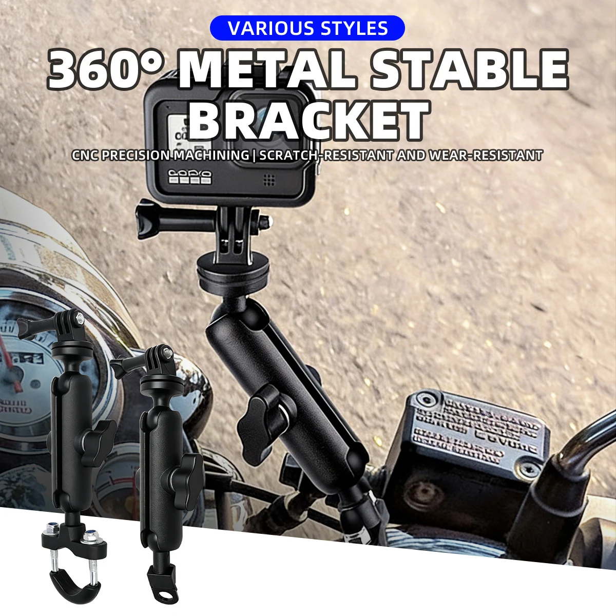 

Sports Camera Mount Adapter 360 Degree Adjustable Stable Camera Holder Handlebar Mirror Mount Bracket For GoPro/DjI/Insta 360
