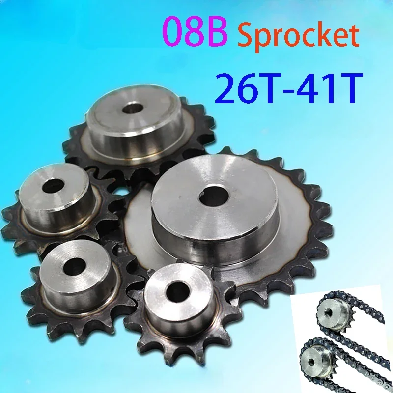 1PCS 08B Cam Sprocket 26/27/28/29/30/31~41Teeth 12.7mm Pitch Carbon Steel Circular Hole Industrial Drive Sprocket for 08B Chain