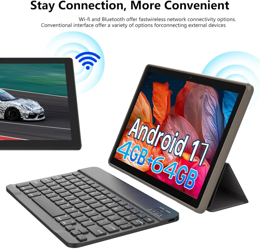 

Android 11 Tablet PC 10.1 INCH 4GB RAM 64GB ROM MX2 A133 Quad-Core 64-Bit Dual Camera Type-C USB WIFI 1280 x 800 pixels