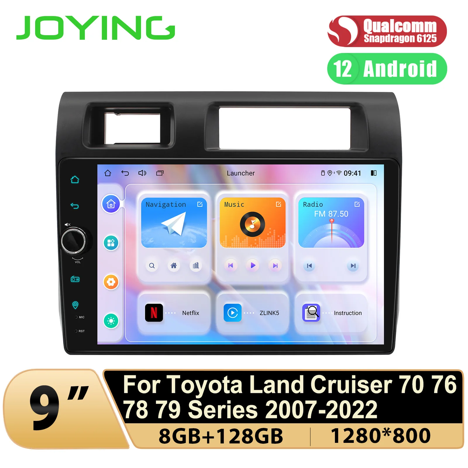 

Joying 9" Wireless Android Auto Apple Carplay Car Radio Stereo Head Unit For Toyota Land Cruiser 70 76 78 79 Series 2007-2022