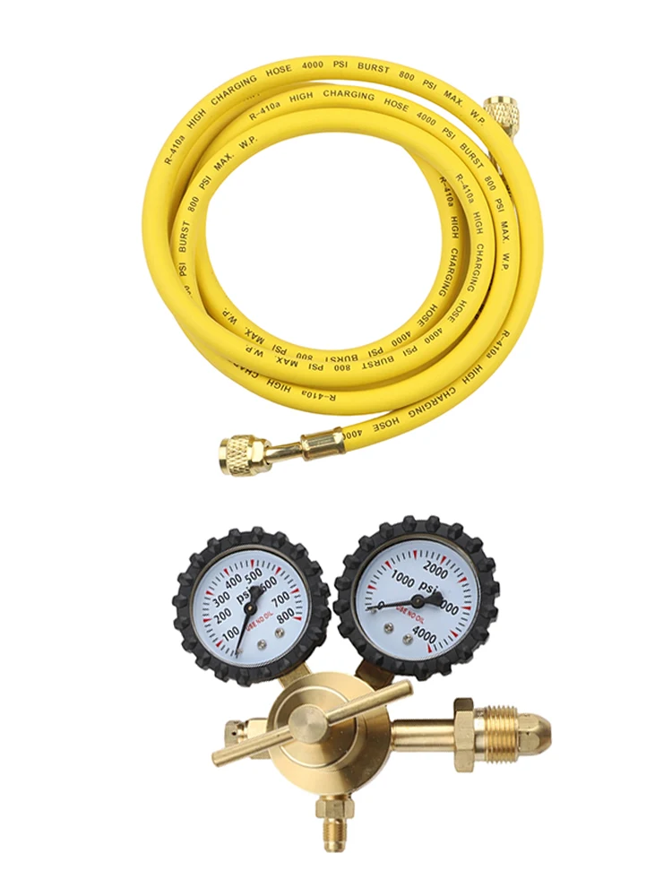 Brass Nitrogen Gas Regulator G58 with 2 Meter Hose CGA580 for High Pressure Applications and Accurate Monitoring