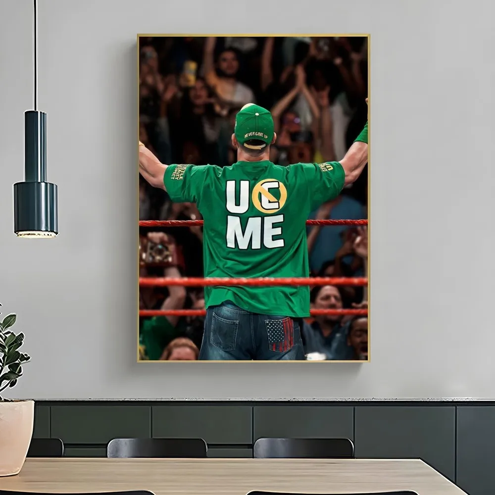 1PC Wrestling Match Wwe Poster Self-adhesive Art Waterproof Paper Sticker Coffee House Bar Room Wall Decor