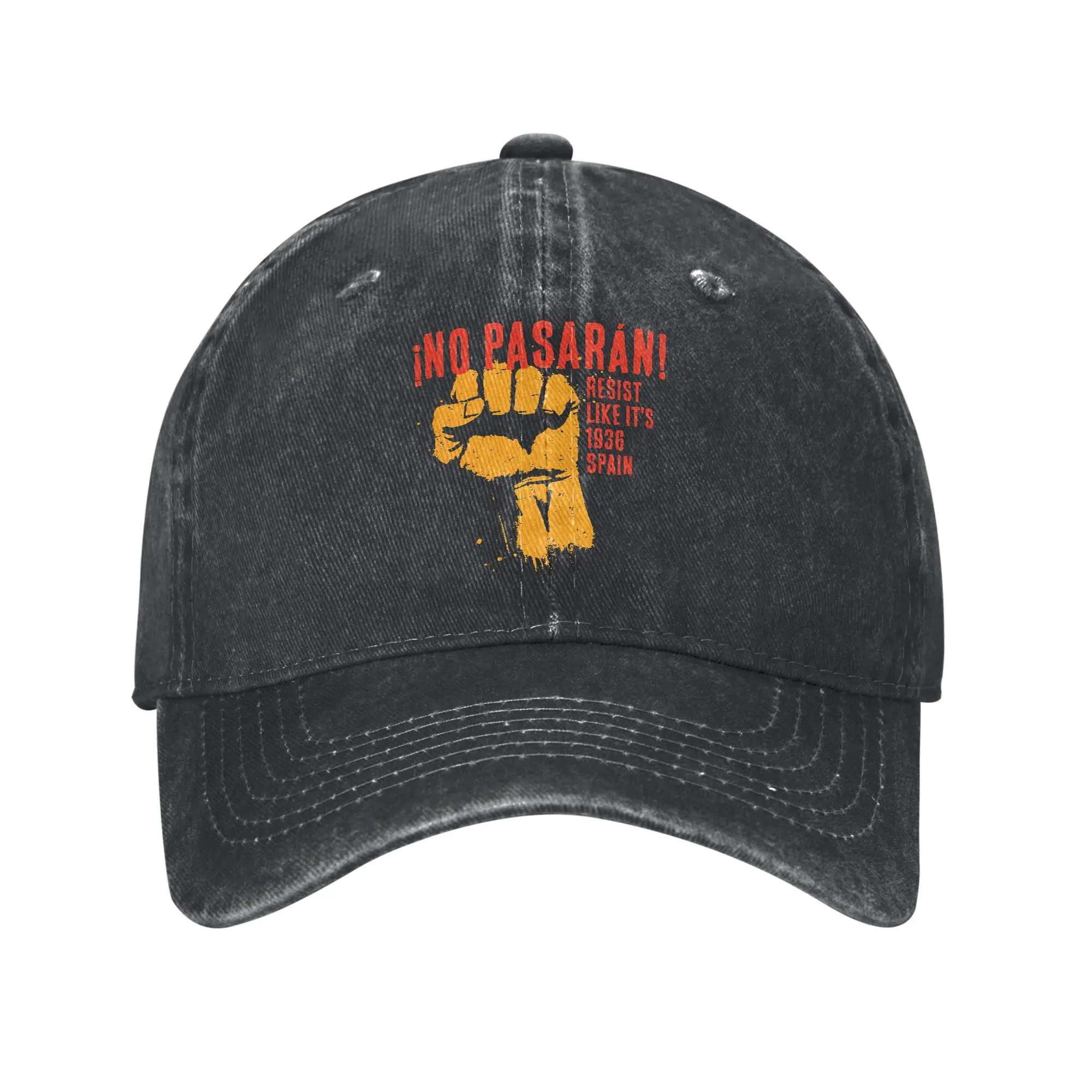 No Pasaran Antifascista Resist 2026 Baseball Caps Distressed Cotton Sun Cap Spanish Not Pass Outdoor Travel Adjustable Fit Hats