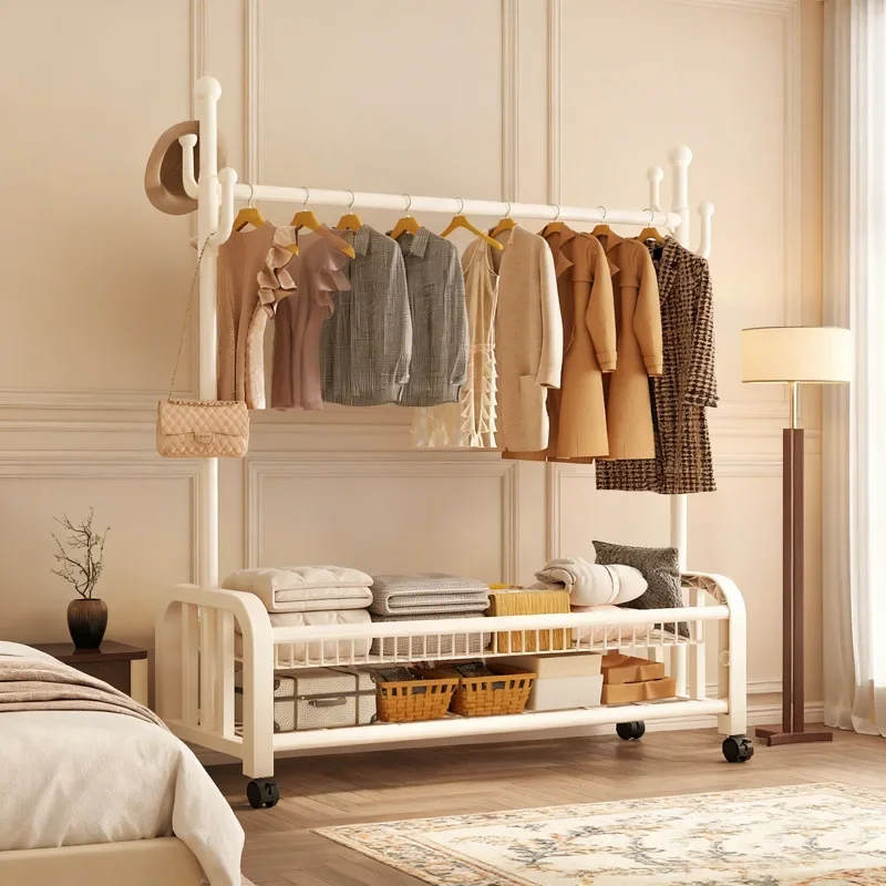 Light Luxury Cactus Clothes Drying Rack Freestanding Movable Wardrobe Organizer Bedroom Balcony Clothes Rack Stand