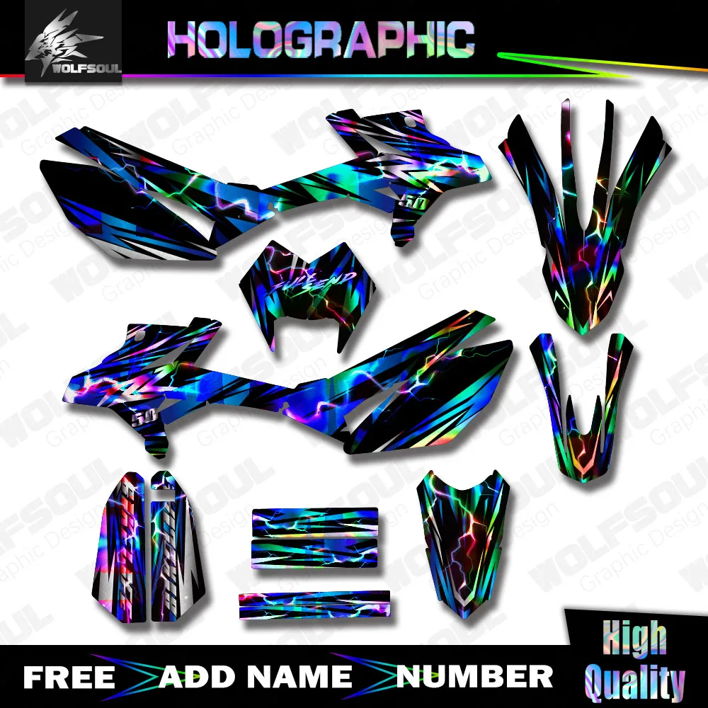 Kit di adesivi olografici per moto per BETA RR 50 2011 2012 2013 2014 2015-2020 Numero e nome personalizzati