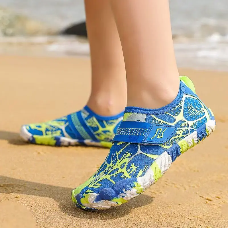 Children's Summer New Elastic Fabric Wading Shoes Soft sole Non Slip Quickly Drying Lightweight Outdoor Beach Shoes Hiking Shoes