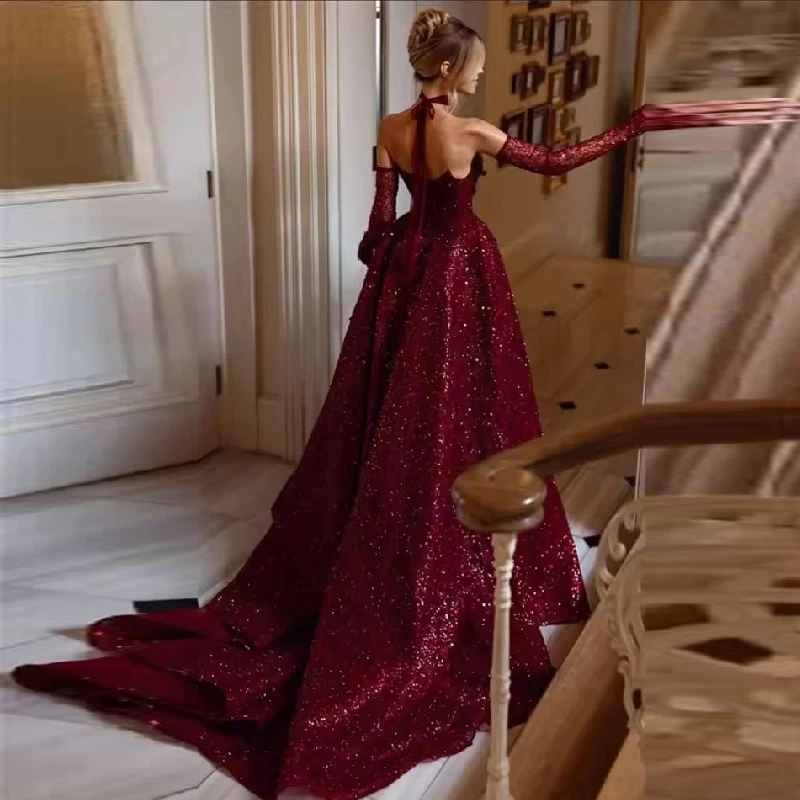 

Detachable Sleeves Prom Dresse 2025 Customized Sweetheart Neck Princess Evening Dresses Side High Split Party Dresses