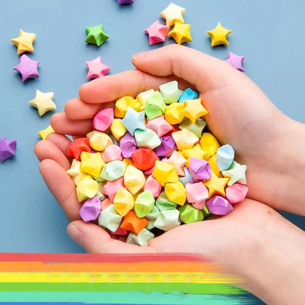 540 hojas de tiras de papel de estrellas de Origami, 27 colores, papeles plegables, estrella de la suerte colorida de doble cara, manualidades DIY, manualidades, hacer decoración del hogar