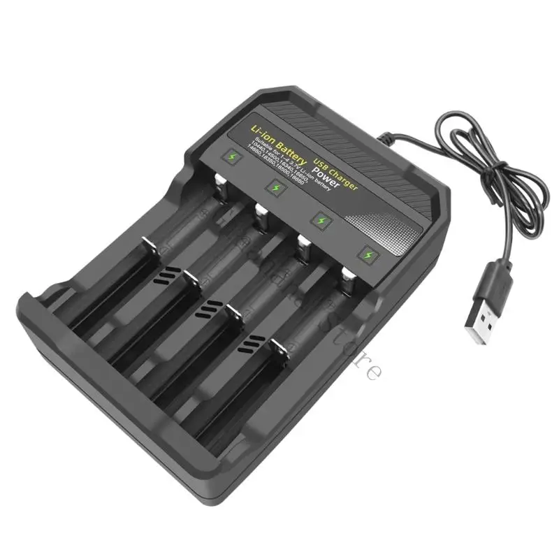 

4 Slots 3.7V USB Charging adapter Overcharge Protections 18650 Battery Charging adapter For 18650 18500 16340 Lithium Batteries