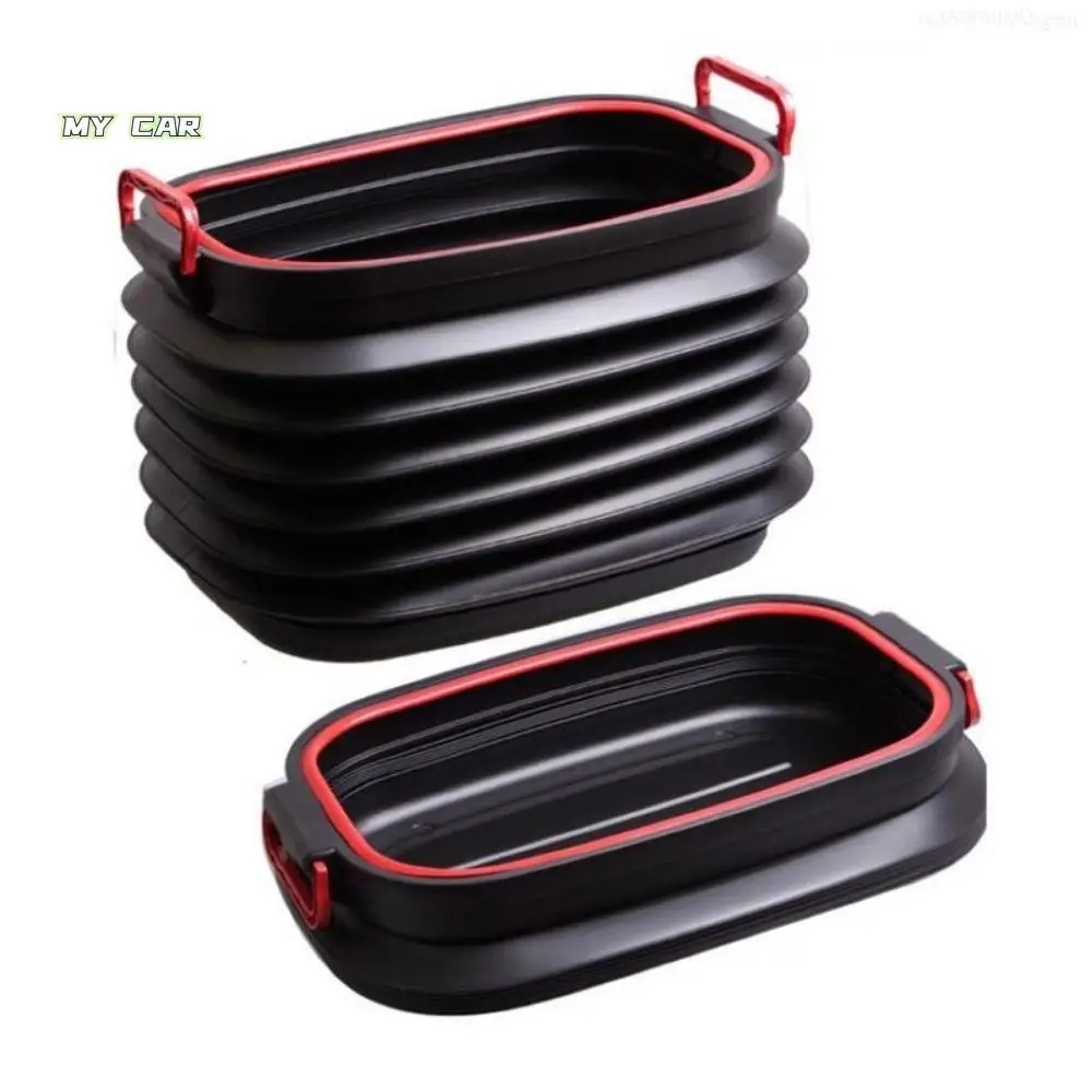 

18/37L Car Shrinkable Storage Bucket with Cover Large Capacity Car Rubbish Bin Waterproof Collapsible Outdoor Fishing Bucket