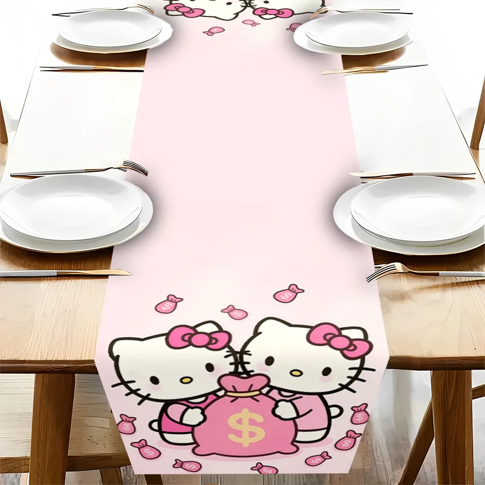 

Скатерть-дорожка Sanrio Hello Kitty с принтом, розовые лепестки и двойной рисунок персонажей, для сервировки стола, вечеринок и домашнего декора