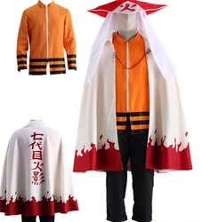 Anime cosplay Seventh Hokage Cosplay Full Set Costume Halloween With Hat Uniform Cloak Suit Outfit Custom