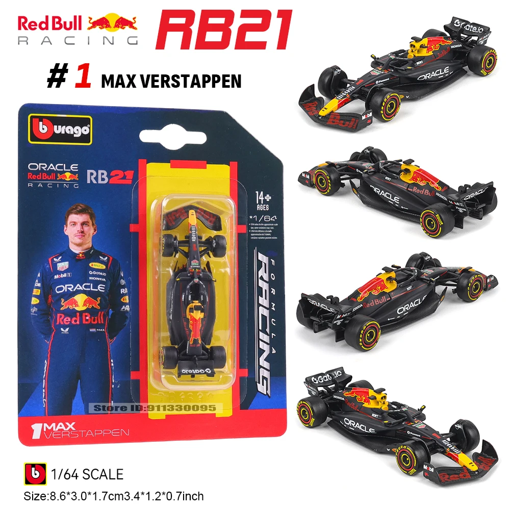 Bburago 1:64 Oracle Red Bull Racing 2025 F1 RB21 # 1 Verstappen # 22 Yuki Tsunoda Legierungsautomodell Sammlerstücke Neuestes Modell – Detail 11