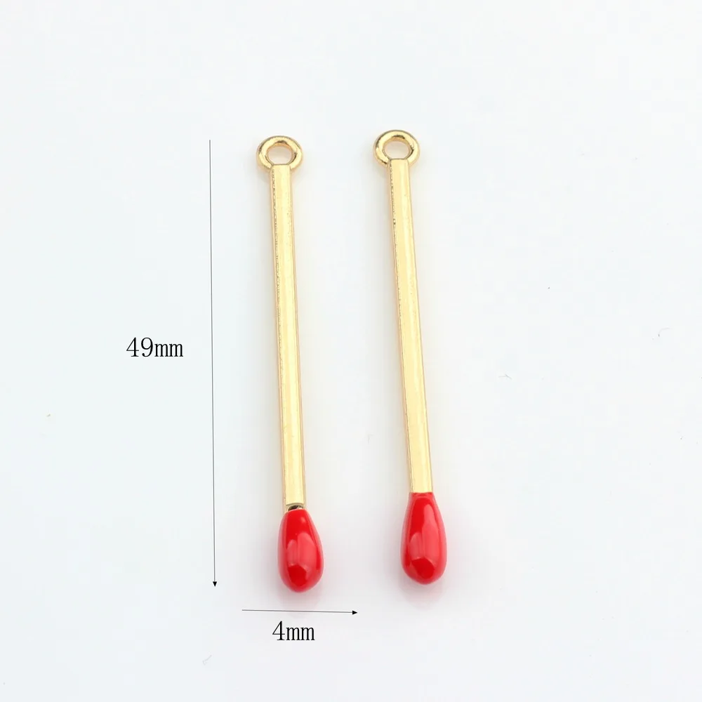 10Pcs Cute Alloy Match Shape Pendant For DIY Bracelet Necklaces Jewelry Earring Making Accessories Handmade Craft Fashion