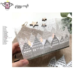 Piggy Craft metal cutting dies cut die mold House group edge Scrapbook paper craft knife mould blade punch stencils dies