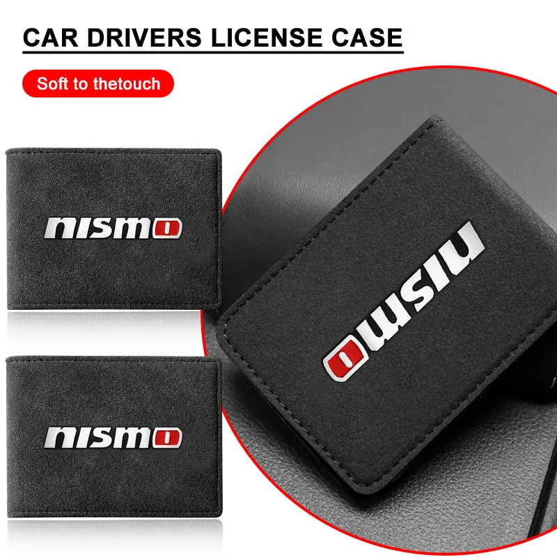 

Auto Driver License Bag Credit Card Bag ID Business Card Car Goods For Nismo Logo Emblem R34 GTR Tiida Sylphy Teana Qashqa