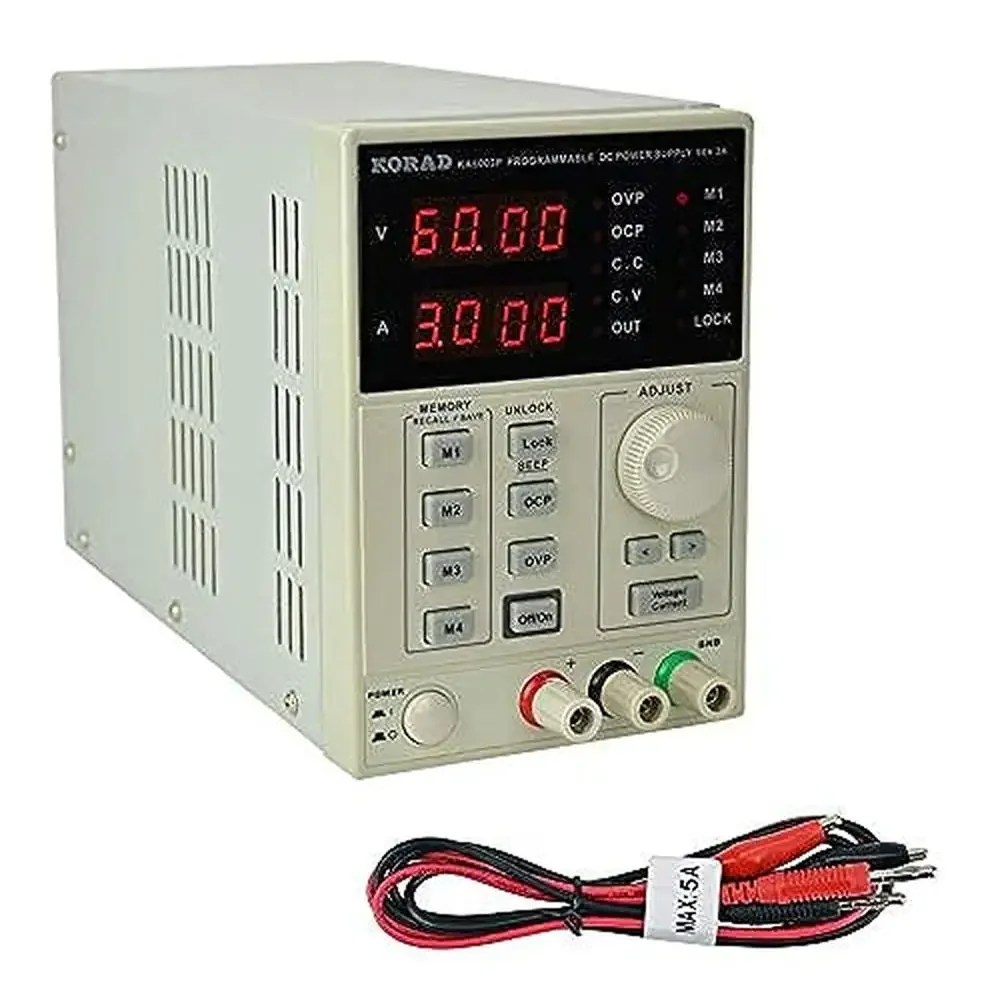 Precision Variable DC Power Supply 60V 3A Lab Grade with Programmable Control Digital Display High Quality Safety Features USB &