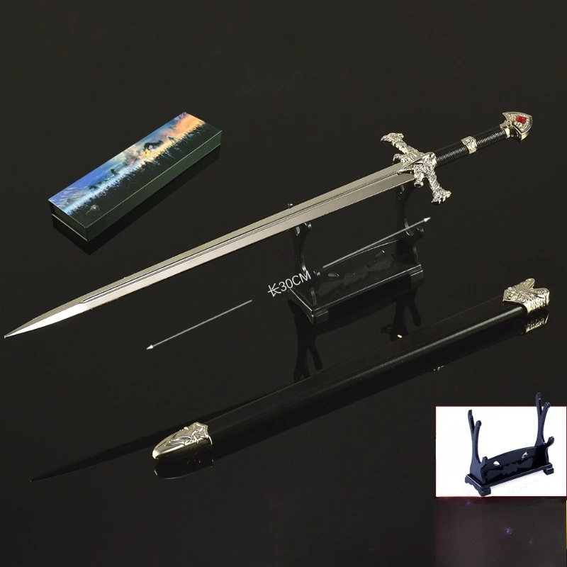 30 cm Figura di gioco Blackfire Spada Periferica Artigianato in metallo Modello Confezione regalo Decorazione desktop Ornamenti Regali di compleanno Giocattoli