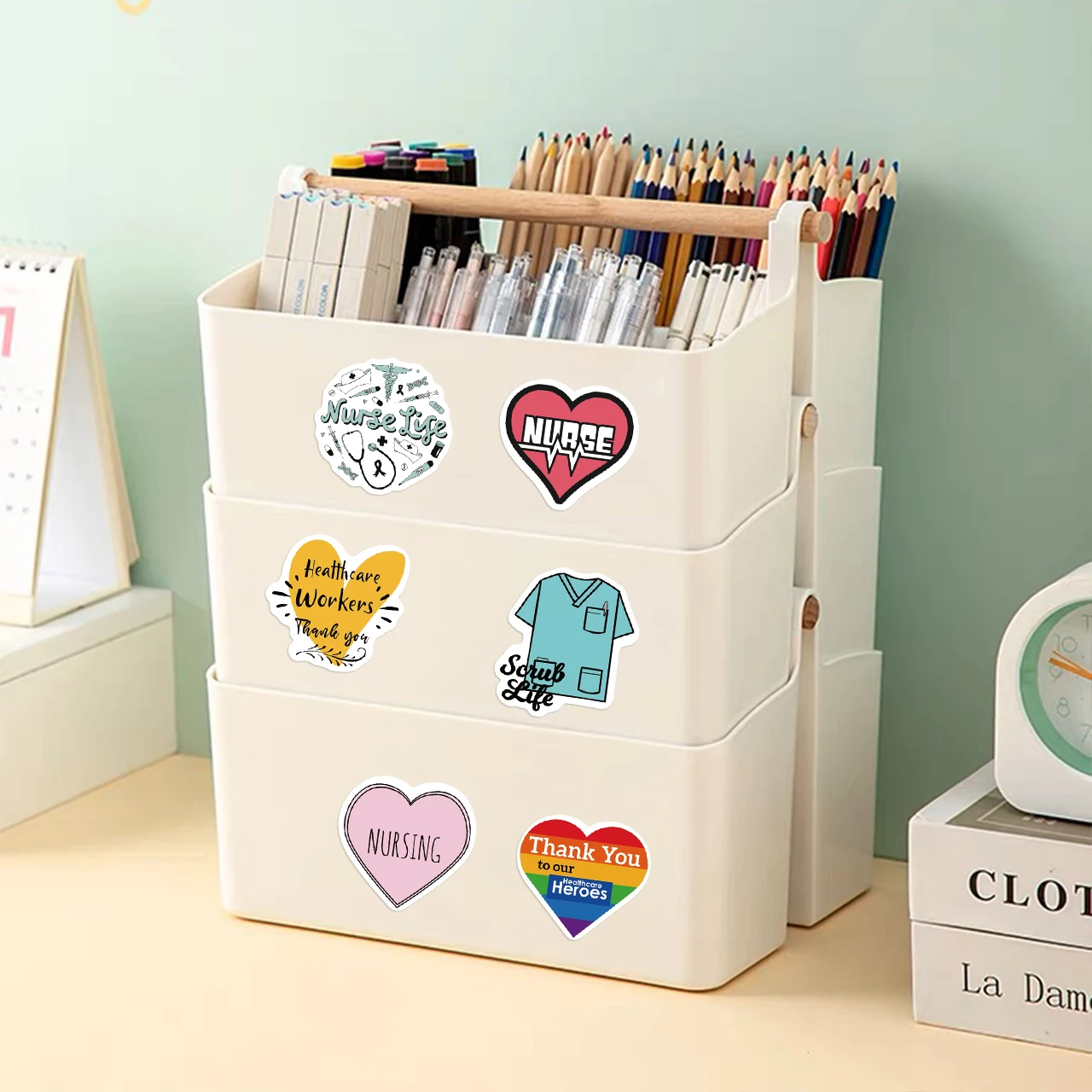 Pegatinas de dibujos animados de enfermera para niños, pegatinas de recompensa, pegatinas de animación para guardería, escuela, estudiantes, profesores, lindos juguetes clásicos, 500 piezas