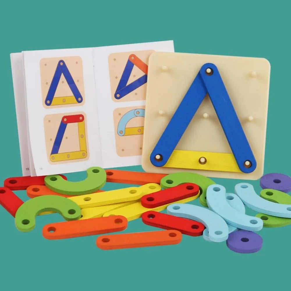 

Creative Wooden Geometric Pegboard Puzzle Funny Lightweight Montessori Game Color Cognize Educational Toys