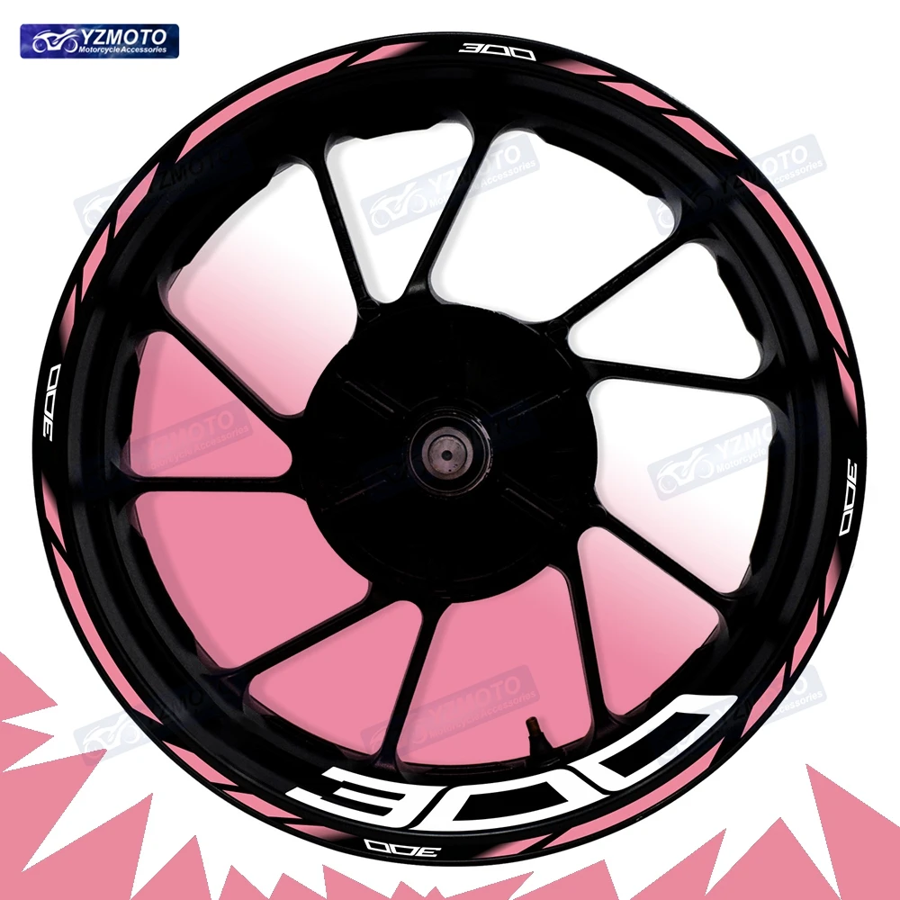 

Для мотоцикла Z300 17-дюймовая наклейка на переднее и заднее колесо, наклейка на ступицу, гоночная модифицированная декоративная светоотражающая водонепроницаемая наклейка на обод