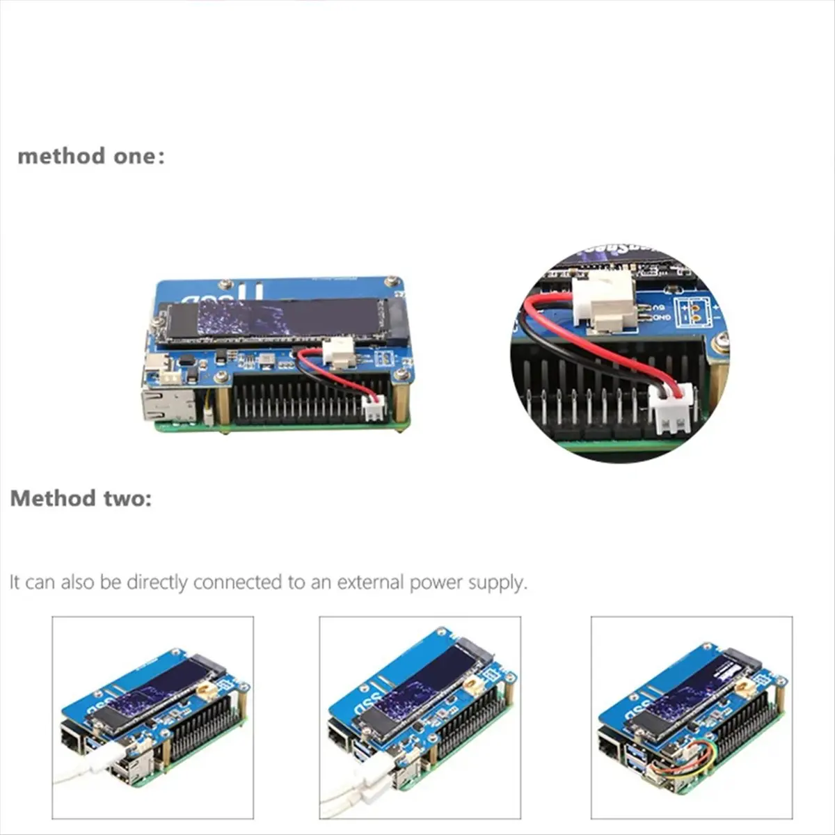 #75X Computer Accessories,MPS2280P PCIE M.2 NVME SSD HAT+FPC Cable For Raspberry Pi 5 (Blue)